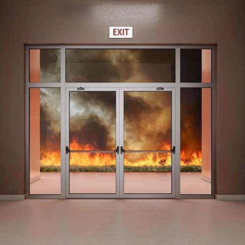 Porte coupe-feu - M84FR - ALUMIL - d'extérieur / en aluminium / en verre