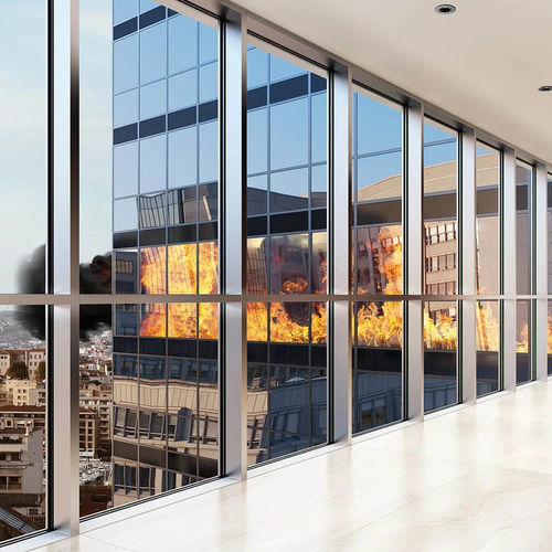 Mur-rideau avec cadre en aluminium - M7FR - ALUMIL - modulaire / en aluminium et en verre / coupe-feu