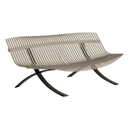 Banc de jardin design original - CHARIVARI - FERMOB - en aluminium / en acier / avec dossier
