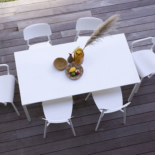 Table à manger contemporaine - CALVI - FERMOB - en aluminium / avec piètement en aluminium / rectangulaire