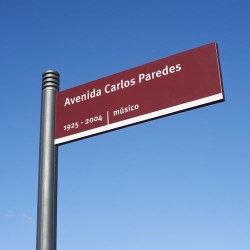 Panneau signalétique aluminium - COMENDADOR - LARUS DESIGN - en fonte / d'orientation / double face