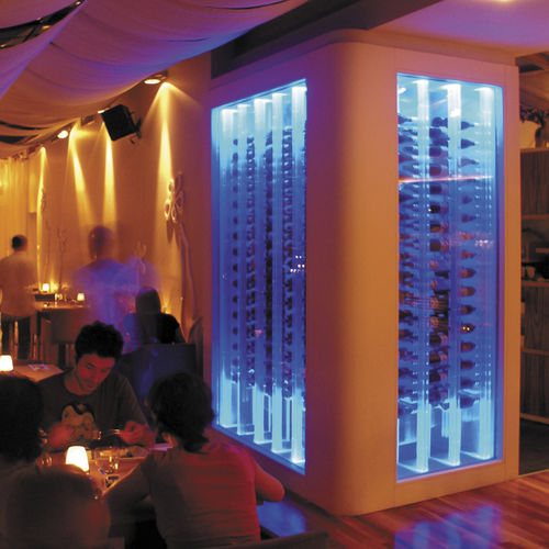 Cave à vin professionnelle - LEBIDERYA RESTAURANT - Focus Wine Cellars - encastrable / en métal / vitrée