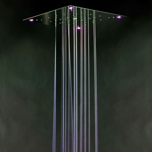 Pommeau de douche encastrable au plafond - UR9500LT - Ama Luxury Shower - carré / pluie / avec éclairage intégré