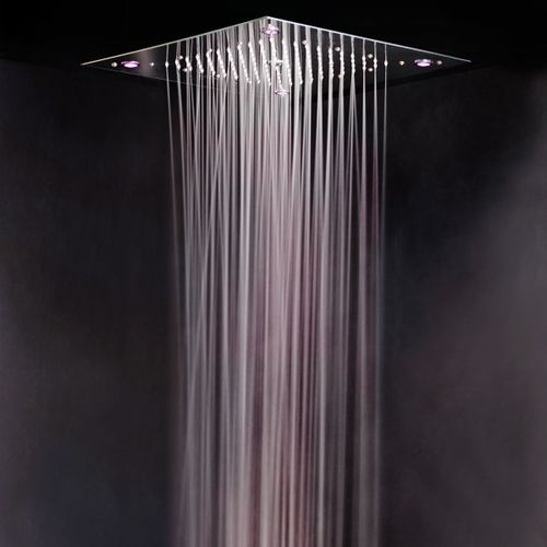 Pommeau de douche encastrable au plafond - UR9900L - Ama Luxury Shower - rectangulaire / pluie / avec éclairage intégré