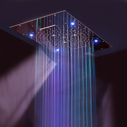 Pommeau de douche de plafond - UR 9000L  - Ama Luxury Shower - encastrable au plafond / rectangulaire / avec éclairage intégré