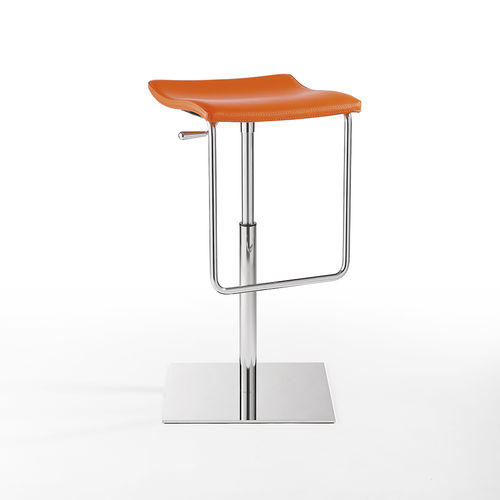 Tabouret de bar contemporain - TOM SG - Julia - en cuir / avec piètement en acier / tapissé