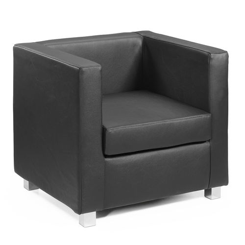 Fauteuil contemporain - QUADRA - Julia - en cuir / en tissu / noir