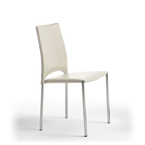Chaise contemporaine - MERY - Julia - d'intérieur / en cuir / avec piètement en acier