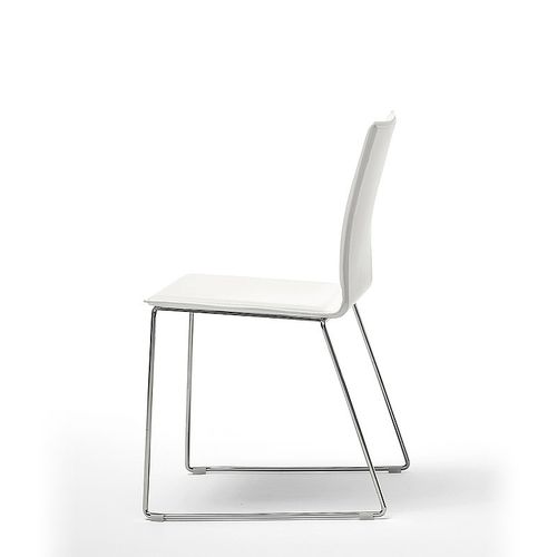 Chaise contemporaine - NEVE - Julia - d'intérieur / en cuir / avec piètement en acier