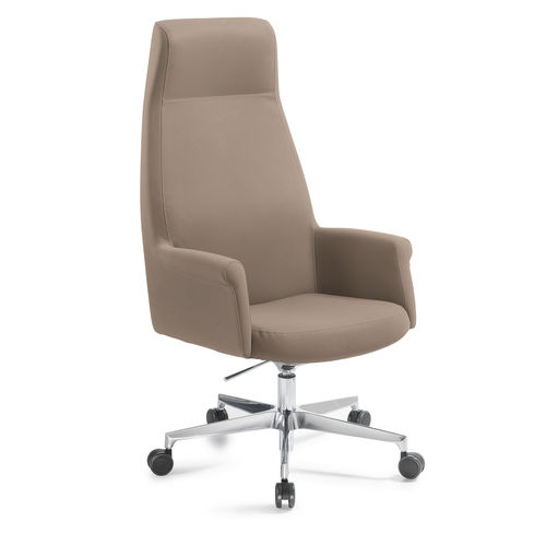 Fauteuil de direction contemporain - ANNA ALTA - Julia - en tissu / en aluminium poli / avec repose-tête