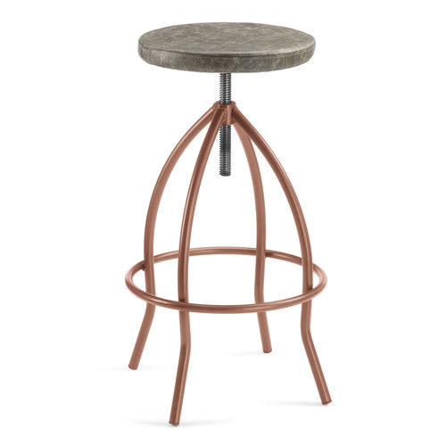 Tabouret contemporain - VITONE 2 - Julia - en chêne / avec piètement en acier / tapissé