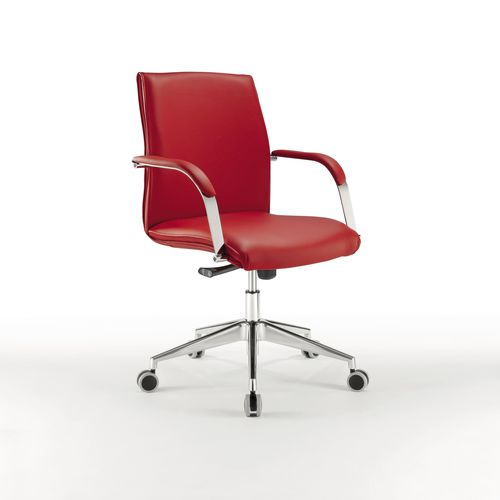 Chaise de bureau contemporaine - ARAISS - Julia - en aluminium / tapissée / à dossier inclinable