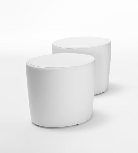 Pouf contemporain - BONGO - Julia - en cuir / rond