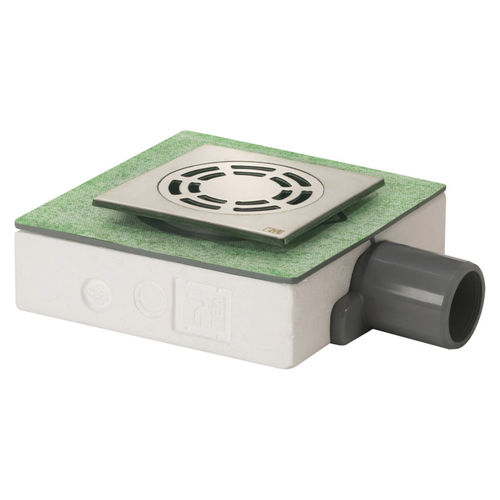 Siphon de sol en ABS - 2755.401.8 - OMP TEA - en acier / pour salle de bain / carré