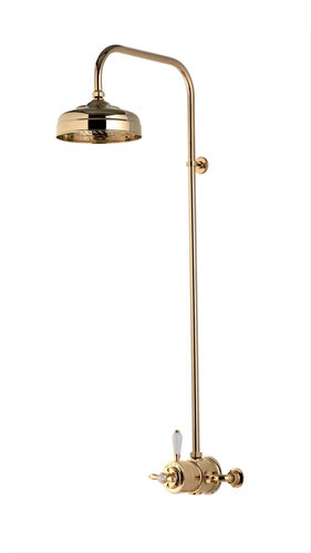 Set de douche encastrable au mur - AQUATIQUE THERMO GOLD - aqualisa - classique / thermostatique / avec pommeau sur colonne fixe