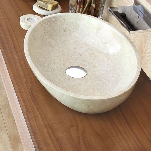 Vasque à poser - OVALINI - Dharma Bati Bali ,PT - en pierre naturelle / ovale / contemporaine