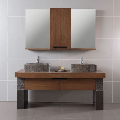 Meuble vasque double - SAGA - Dharma Bati Bali ,PT - à poser / en bois / en marbre