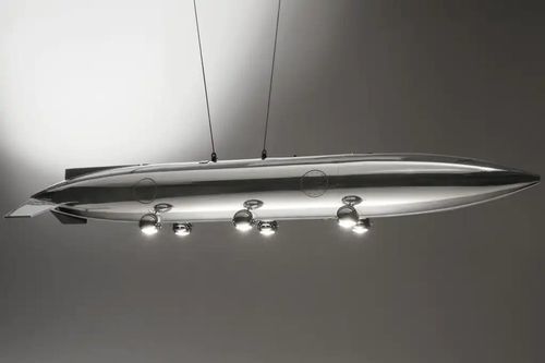 Plafonnier aéronautique - AIR-ALP0170 LUXURY GARAGE CHANDELIER - Arteinmotion - design original / tubulaire / ovale