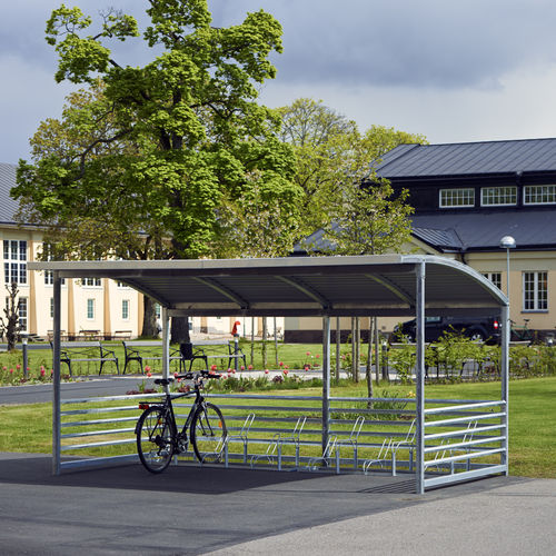 Abri vélo couverture en polycarbonate - CAPELLA - HAGS Aneby AB - en acier / pour espace public / pour les zones urbaines