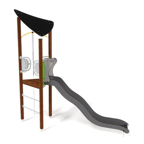 Toboggan droit - UNIPLAY ESSENTIALS LEDA  - HAGS Aneby AB - pour aire de jeux / en bois / en HPL