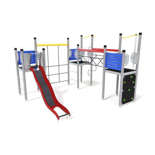 Structure de jeu pour aire de jeux - UNIPLAY ESSENTIALS SYCORAX  - HAGS Aneby AB - en bois / en HPL / en corde