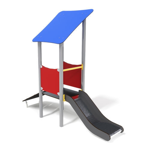 Toboggan droit - UNIMINI ESSENTIALS AOEDE   - HAGS Aneby AB - pour aire de jeux / en acier inoxydable / en bois
