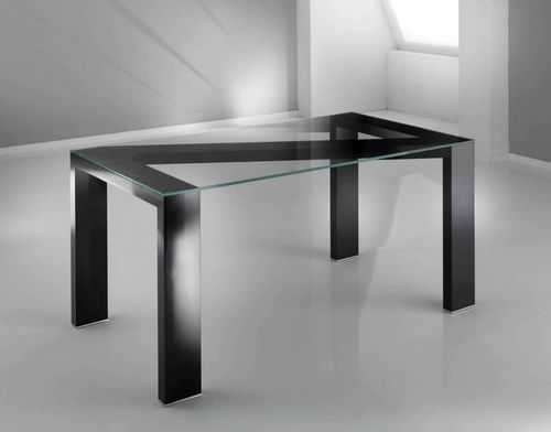 Table contemporaine - ZETA NERO - KAP International - en verre / rectangulaire