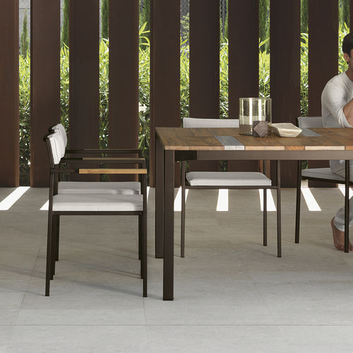 Chaise contemporaine - CASILDA - TALENTI - d'extérieur / en tissu / en marbre