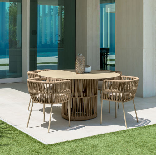 Table à manger contemporaine - CLIFF - TALENTI - en aluminium / avec piètement en aluminium / ronde