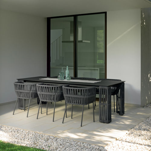 Table à manger contemporaine - CLIFF - TALENTI - en aluminium / avec piètement en aluminium / rectangulaire