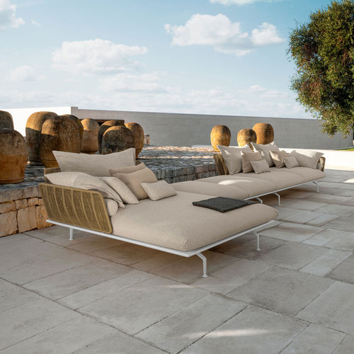 Banc de jardin contemporain - CRUISE - TALENTI - en aluminium / en tissu / sans dossier