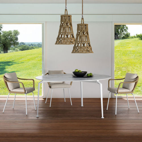 Table à manger contemporaine - CRUISE - TALENTI - en grès cérame / avec piètement en aluminium / rectangulaire