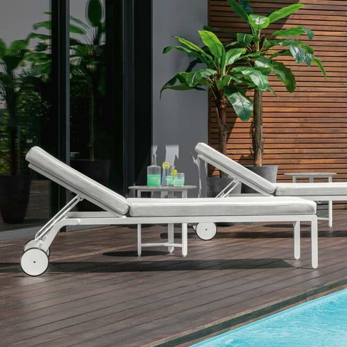 Bain de soleil contemporain - RIVIERA - TALENTI - en tissu / en aluminium / à roulettes