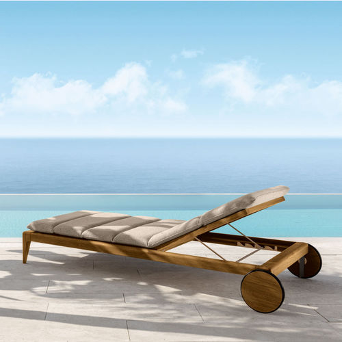 Bain de soleil contemporain - CRUISE - TALENTI - en tissu / en teck / à roulettes