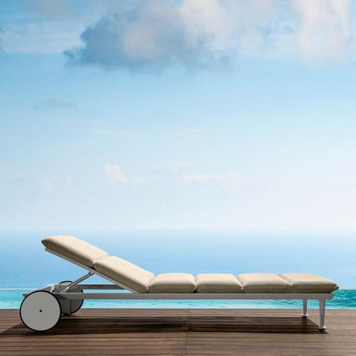 Bain de soleil contemporain - CRUISE - TALENTI - en tissu / en aluminium / à roulettes