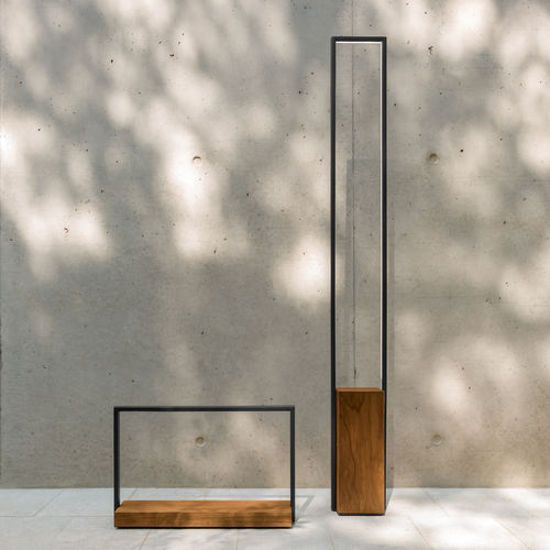 Lampe sur pied - CASILDA - TALENTI - en acier inoxydable / en iroko / contemporaine