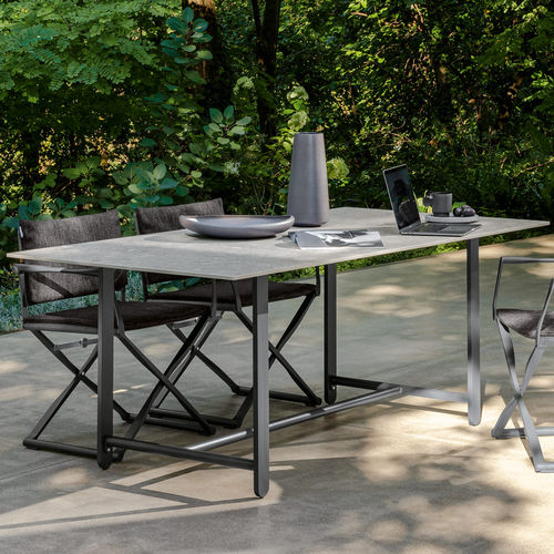 Table à manger contemporaine - RIVIERA - TALENTI - en grès cérame / avec piètement en aluminium / rectangulaire