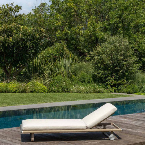 Bain de soleil contemporain - GEORGE - TALENTI - en tissu / en teck / d'extérieur