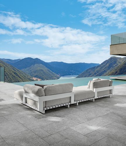 Pouf contemporain - ARGO - TALENTI - en aluminium / en tissu / carré