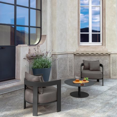 Fauteuil contemporain - ARGO - TALENTI - en tissu / en aluminium / fait main