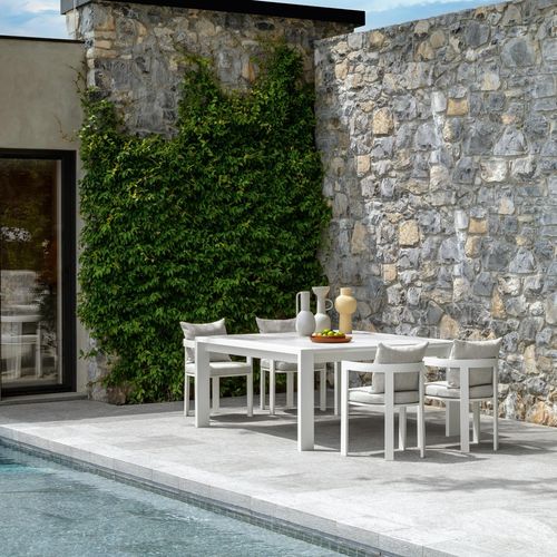 Table à manger contemporaine - ARGO - TALENTI - en grès cérame / avec piètement en aluminium / rectangulaire