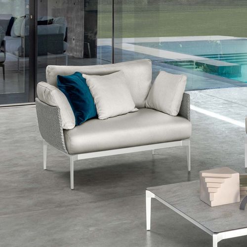 Fauteuil contemporain - LEAF - TALENTI - en tissu / en aluminium / fait main