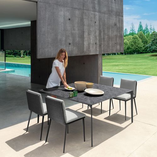 Table à manger contemporaine - LEAF - TALENTI - en composite / avec piètement en aluminium / rectangulaire
