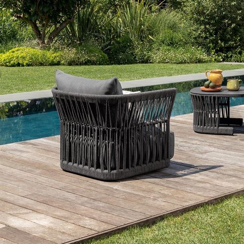 Fauteuil contemporain - CLIFF - TALENTI - en tissu / en aluminium / en corde