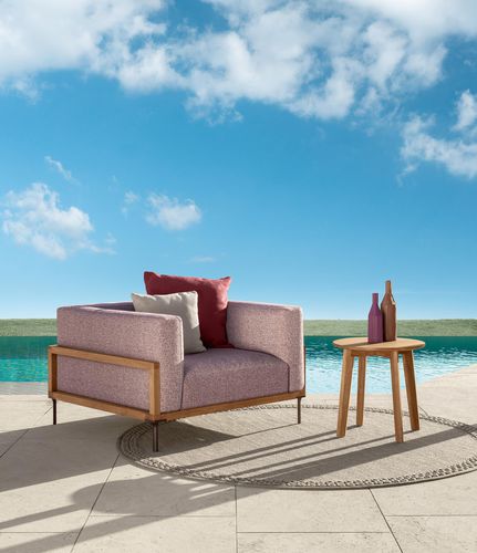 Fauteuil contemporain - CLEOSOFT - TALENTI - en tissu / en bois / fait main