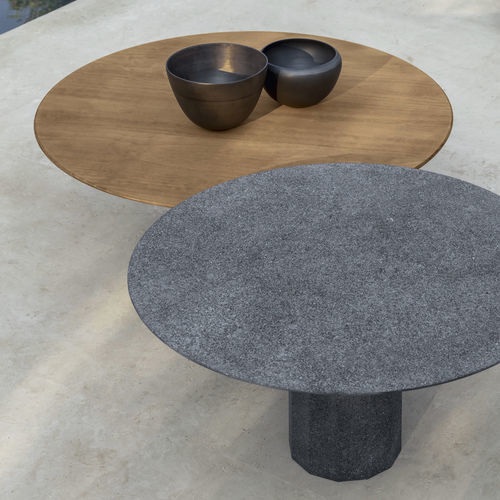 Table basse contemporaine - SALINAS - TALENTI - en bois / en pierre / avec piètement en bois