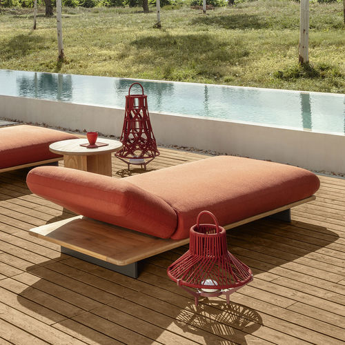 Bain de soleil contemporain - VENICE - TALENTI - en tissu / en teck / de piscine