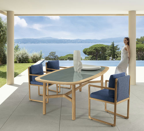 Chaise de salle à manger contemporaine - JUN - TALENTI - d'intérieur / d'extérieur / en tissu