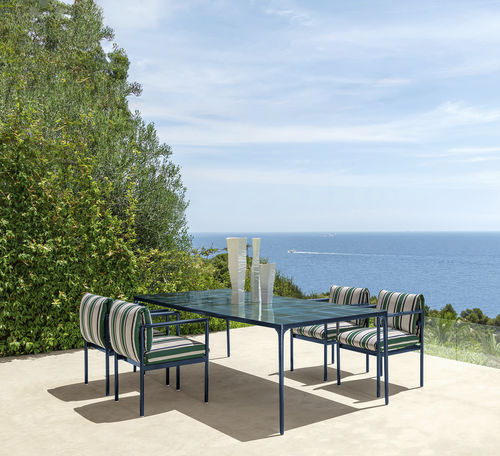 Table à manger contemporaine - NALU - TALENTI - en aluminium / en grès / avec piètement en aluminium