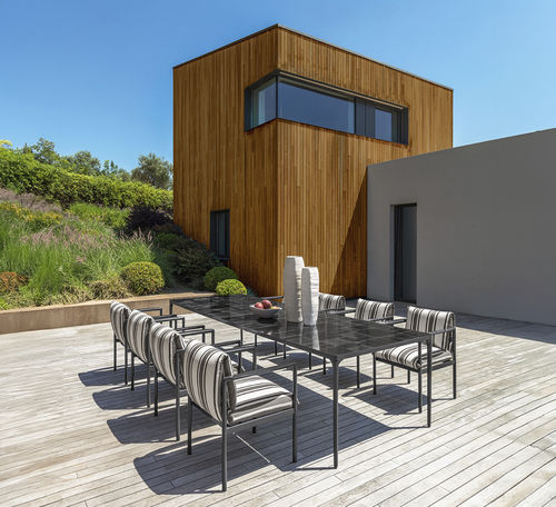 Table à manger contemporaine - NALU - TALENTI - en aluminium / en grès / avec piètement en aluminium